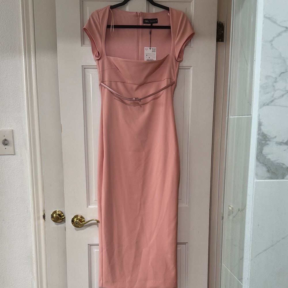 Zara Blush Pink Midi Dress